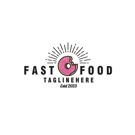 Donuts Fast Food Logo Design Vector Template Illustration 34901242