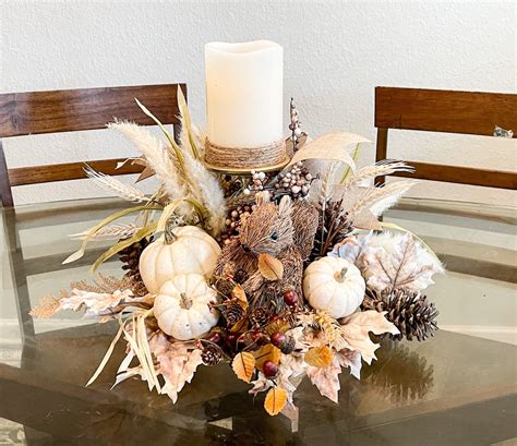 Fall Centerpiece Farmhouse Fall Centerpiece Fall Table Etsy