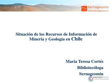 Ppt Situaci N De Los Recursos De Informaci N De Miner A Y Geolog A En