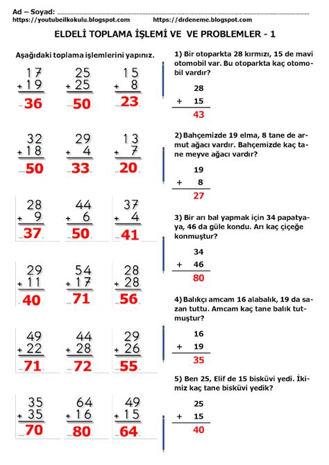 2 sinif Eldelİ Toplama İŞlemİ Ve Problemlerİ 1 Youtube 4B7