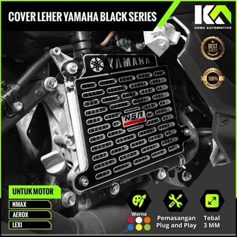 Jual GARNISH COVER LEHER RADIATOR YAMAHA AEROX LEXI NMAX BLACK SERIES