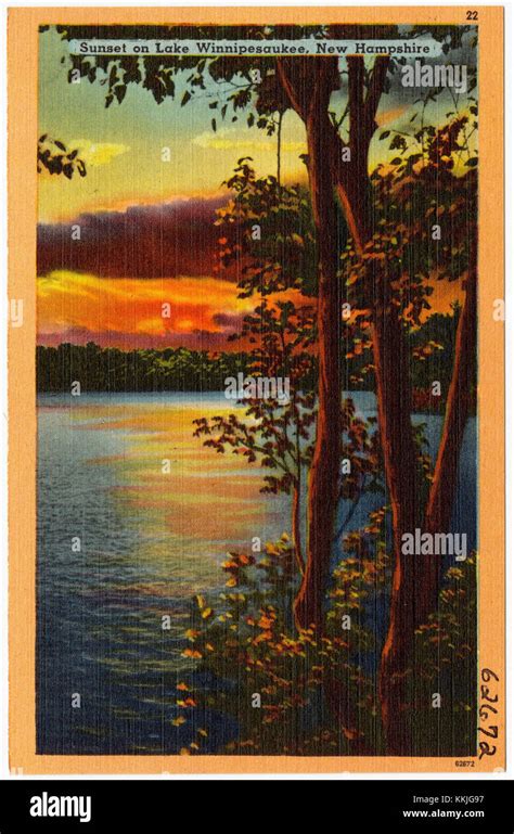 Sunset On Lake Winnipesaukee New Hampshire 62672 Stock Photo Alamy