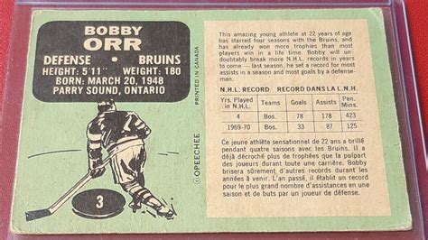 Bobby Orr O Pee Chee Nhl Hockey Card Ebay