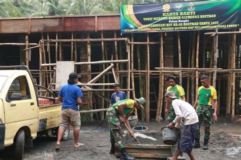 Melalui Karya Bhakti Prajurit Yonif Mekanis Raider Divif Kostrad