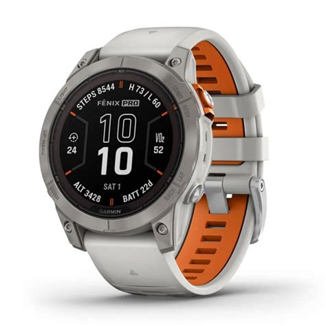 Buy Garmin Fenix 7 Pro Sapphire Solar Edition 47mm Titanium With Fog Gray Ember Orange Band