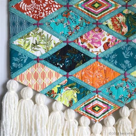 New Pattern Boho Patchwork Wall Hanging Betz White