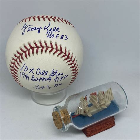 George Kell Signed Rawlings Oml Baseball Jsa Coa Inscribed Hof Stats