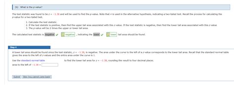 Solved p-value for a two-tailed test. 1. Calculate the test | Chegg.com