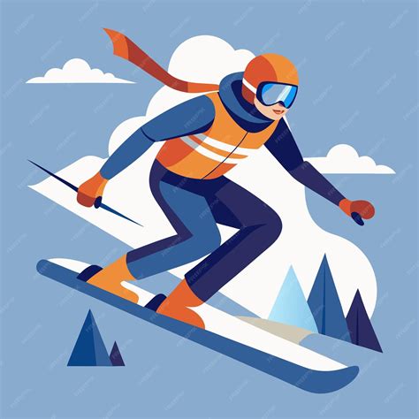 Ski Rider Clip Art Vector Illustration Design Premium Ai Generated Vector