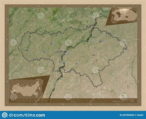 Saratov Russia Low Res Satellite Labelled Points Of Cities Stock