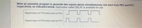 Write An Assembly Program To Generate Two Square Waves Simultaneously