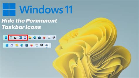 Windows 11 How To Hide The Permanent Taskbar Icons Youtube
