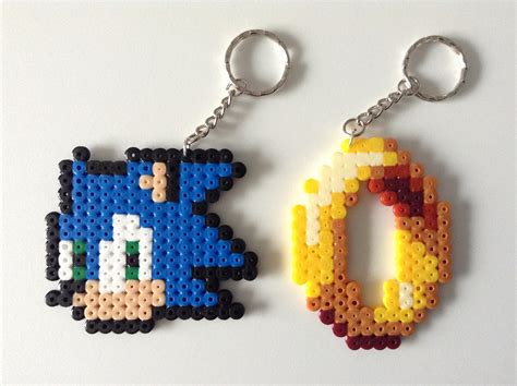 Sonic And A Ring Hama Bead Keyrings By Dogtorwho On Deviantart