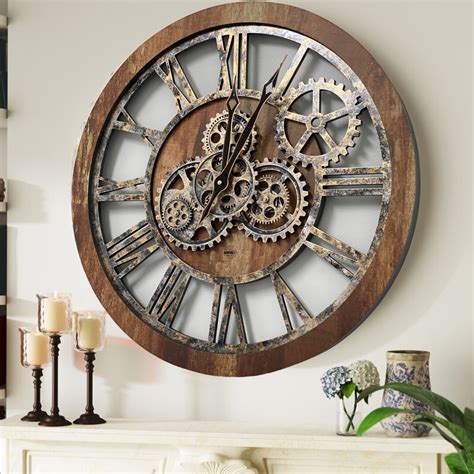 The Gears Clock Oversized Wall Clock Reviews Wayfair