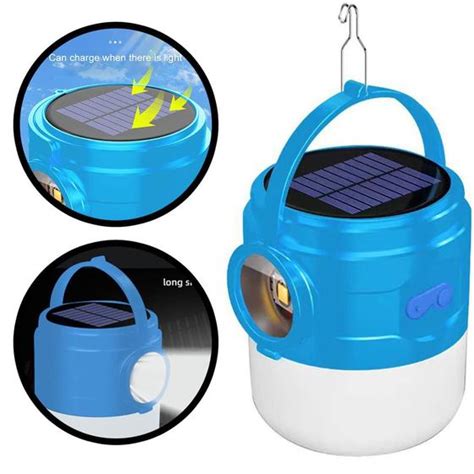 Lampi O Solar Led Recarreg Vel Usb Para Barraca Camping Pesca