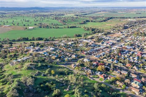 Cowra Nsw Australia Aerial View Stock Image Image Of Rural Cowra