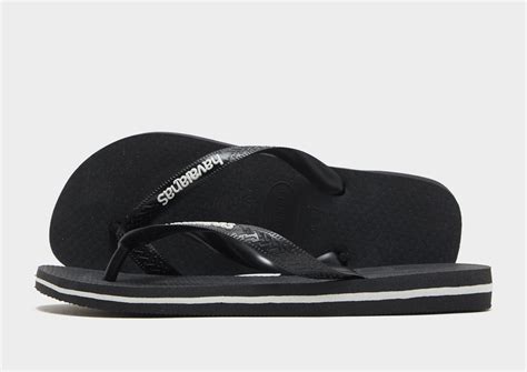 Black Havaianas Logo Filete Flip Flops Jd Sports