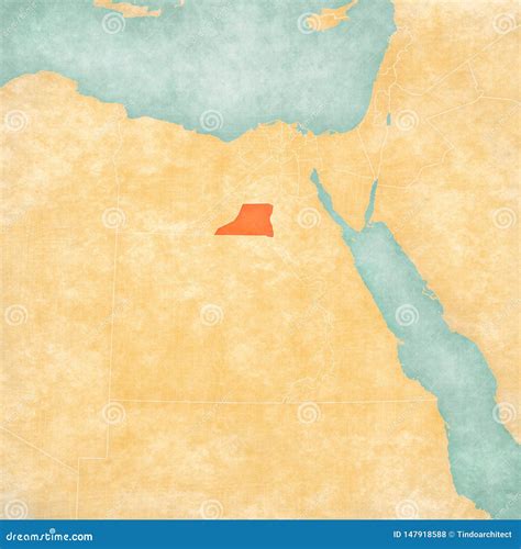 Mapa De Egipto El Governorate De Minya Stock de ilustración