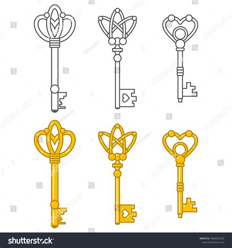 Vintage Keys Vector Cartoon Set Isolated Stock Vector (Royalty Free) 1806653320 | Shutterstock