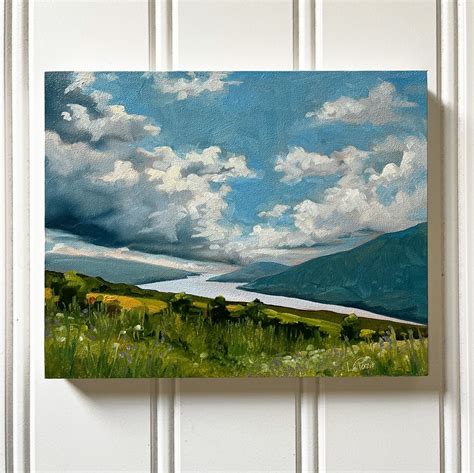 Mountain Lake Original Oil Painting X Unframed Etsy