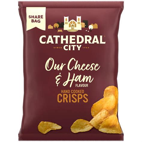 Cathedral City Our Cheese Ham Flavour Hand Cooked Crisps G