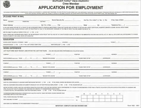 Free Printable Job Application For Walmart Job Applications Resume