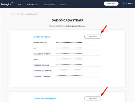 Como faço para alterar meus dados cadastrais BlackArrow