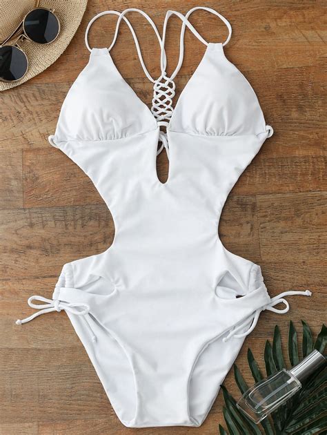 Lace Cut Out One Piece Swimsuit Ibikini Cyou