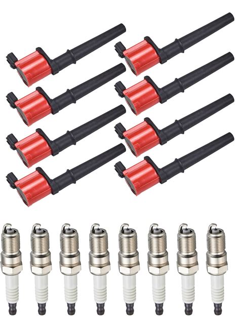 Set Of 8 Isa Brand Isa Brand Red Color Ignition Coils And Spark Plugs Compatible With 1997