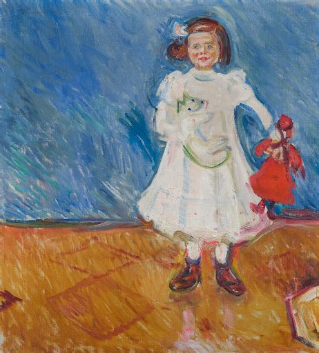 Girl With Doll Erdmute Esche With Polar Bear And Doll Edvard Munch