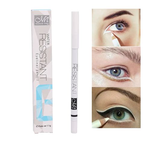 Menow Wooden Eyeliner Pencil Waterproof Long Lasting Matte Eyeliner Soft Smooth White Eyeliner