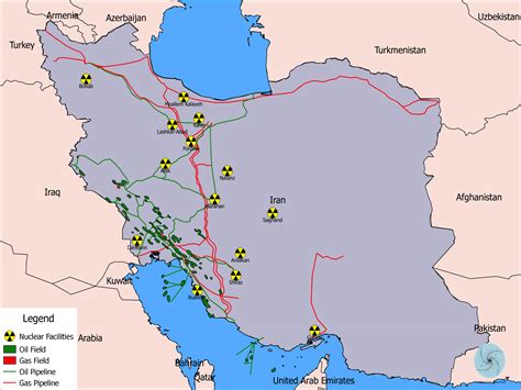 Reported Nuclear Sites in Iran In Relation to Its Oil and Gas Industry