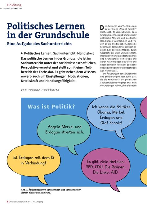 Politisches Lernen In Der Grundschule Eine Aufgabe Des