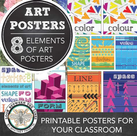 8 Elements Of Art Poster Packet Modern Printable Display Look