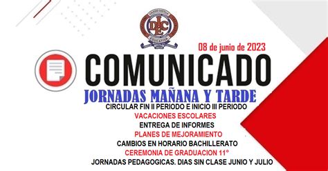 Circular Fin Periodo Vacaciones Escolares Entrega De Informes