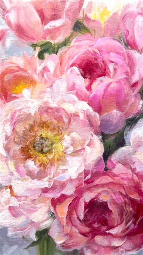 Pin by Lotta Yngström on tavlor in 2024 Flower art painting Peony