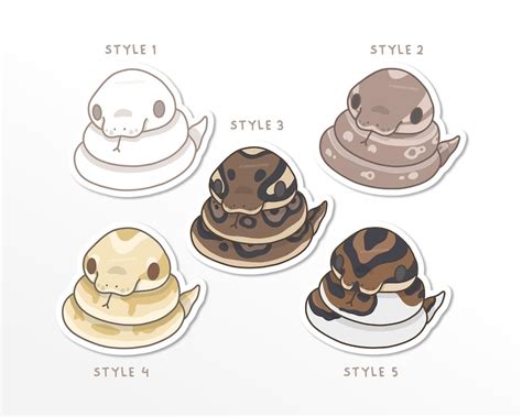 Ball Python Stickers Cute Snake Stickers - Etsy