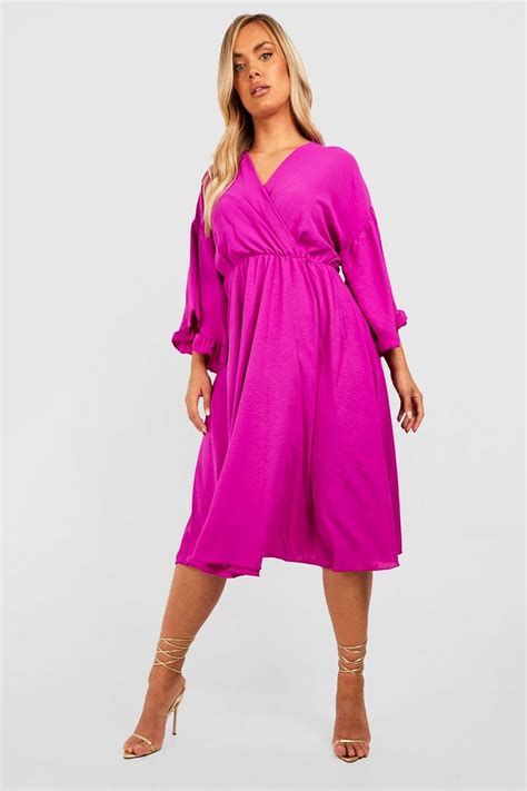 Plus Hammered Ruffle Midi Dress Boohoo Usa