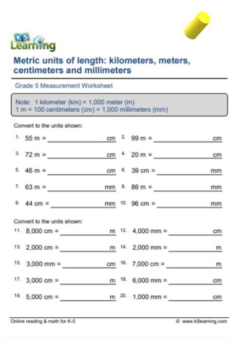 A Worksheet For Measuring The Length And Distance Of Objects