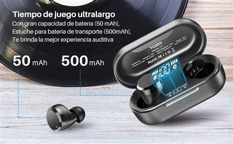 Tozo T Auriculares Bluetooth Con Control T Ctil Y Estuche De Carga