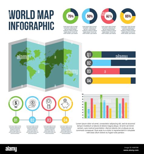 World Map Infographic Chart Population Stock Vector Image Art Alamy