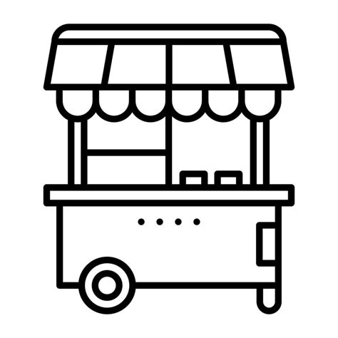 Food Cart Vector Icon Vector Art At Vecteezy