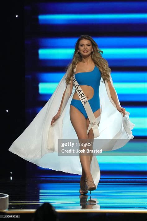 Miss Bulgaria Kristina Plamenova Walks Onstage During The 71st Miss