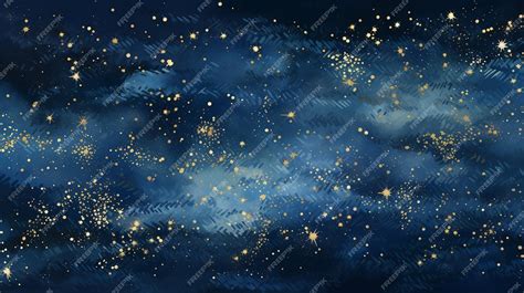 Premium Photo | A painting of a starry night sky with stars and clouds