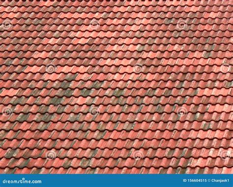 Roofing Texture Red Corrugated Tile Element Of Roof Stock Image