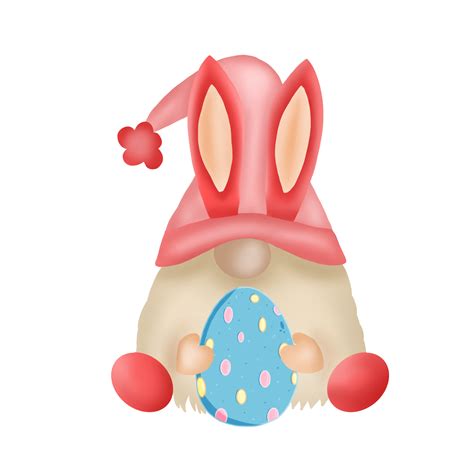 Easter Bunny Gnome With Easter Egg Png