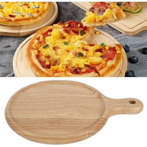 SanZHONGsd Planche Pizza Ronde En Bois Planche Pizza En Bois Plateau