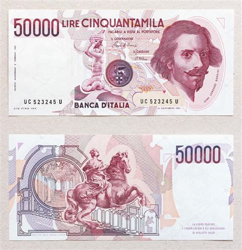 Billete De La Lira Italiana Bernini Fotos De Stock Frizio