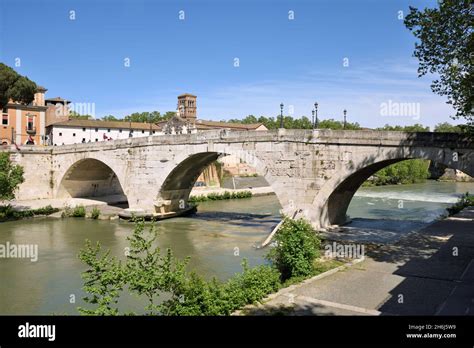 Italy Rome Tiber River Isola Tiberina Pons Cestius Ponte Cestio