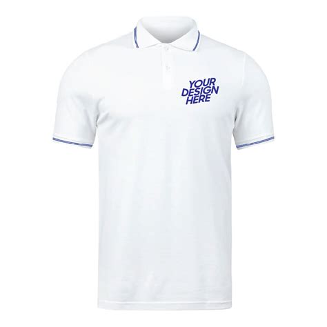 Ruffty White Collar Neck T Shirt With Blue Tipping Print My Tee